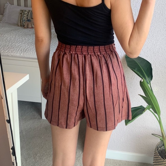 ♥️ Mauve Striped High-Waist Shorts - Picture 6 of 12